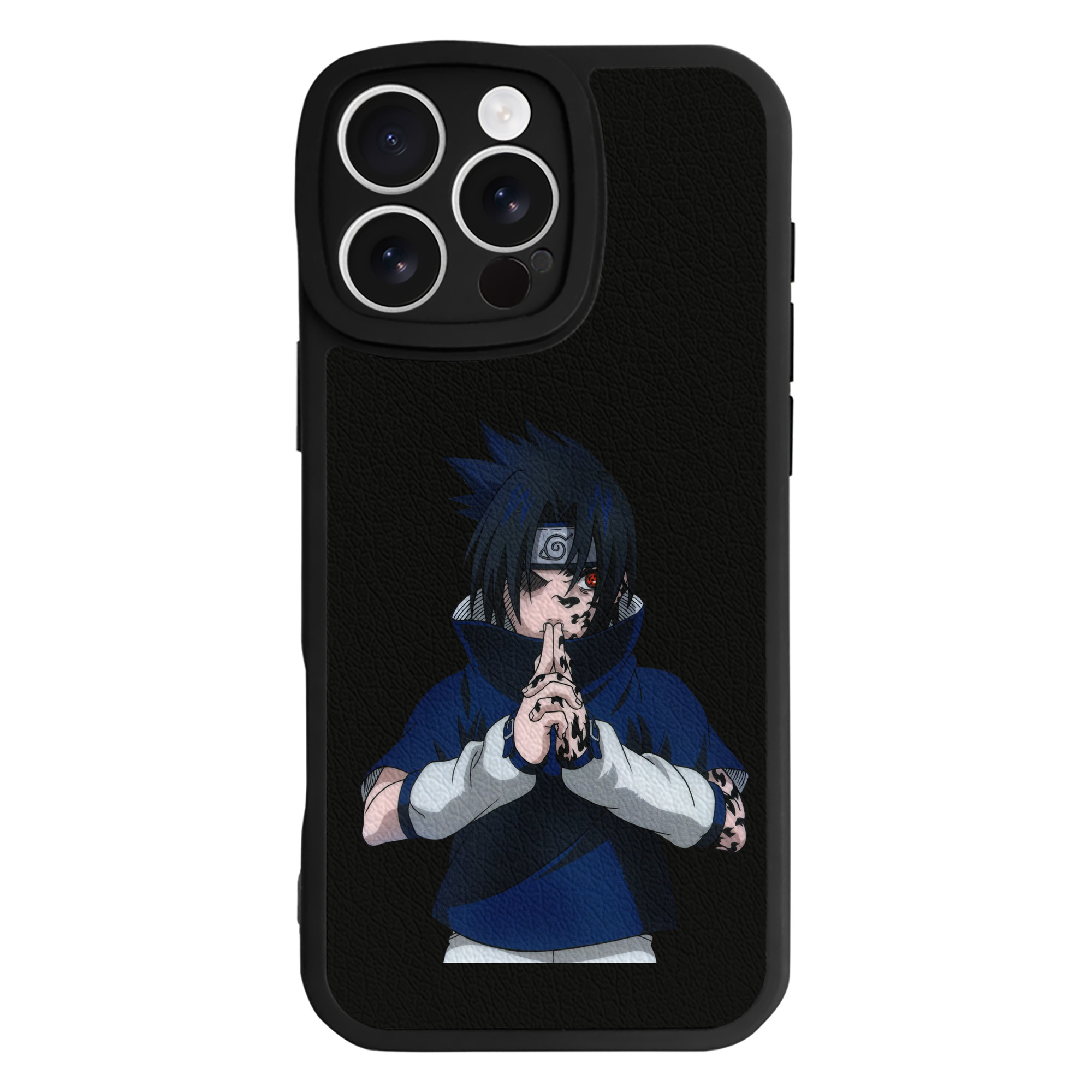 （画像用） NARUTO -ナルト- うちは サスケ Uchiha Sasuke 【iPhone 16シリーズ対応】シリコンスマホケース（レザー調） 材質：シリコン